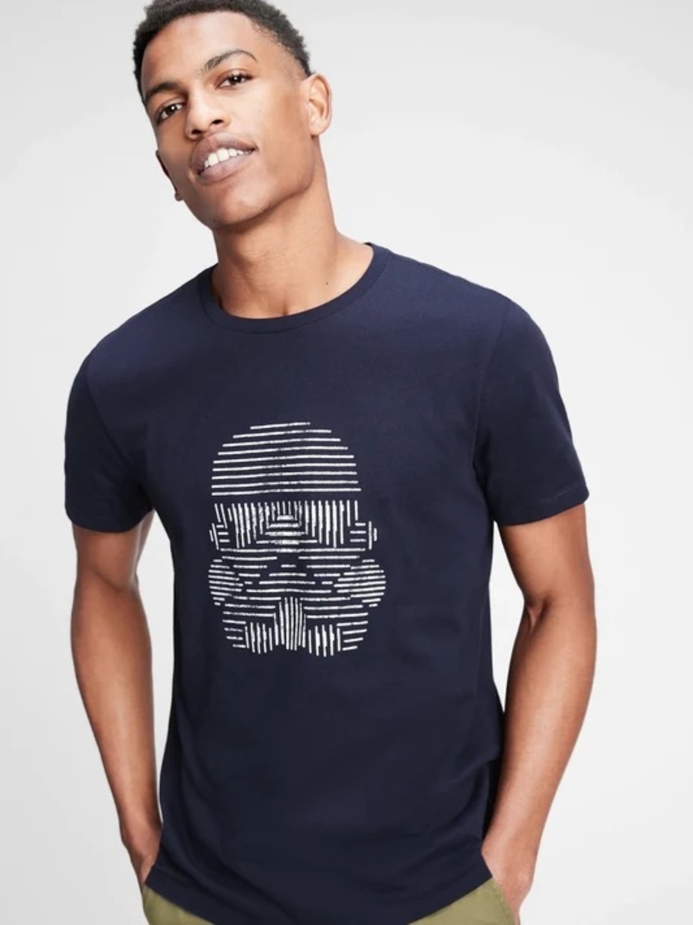 GAP x Star Wars Stormtrooper Graphic T-Shirt Navy Blue Men's Size XXL